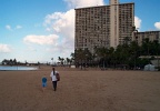 Johanna and Amy on a morning walk on the beach