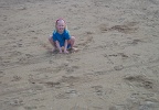 Johanna enjoying the sand of Waikiki beach