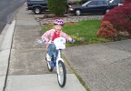 Johanna speeding on her bike