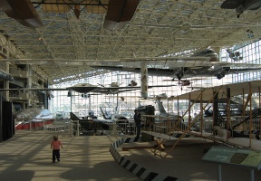 Antti looking at all the planes hanging from the ceiling of the museum