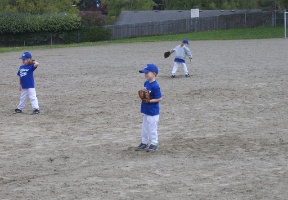 Tuomas playing as an infielder somewhere between first and second base