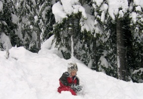 Tuomas playing in the snow
