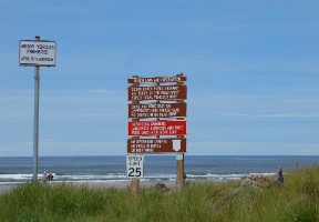 Warning signs at Long Beach