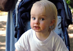 Elsa in her stroller