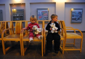 Elsa and Antti with their new dogs