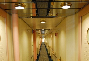 The hallway on deck 11 where our cabin was