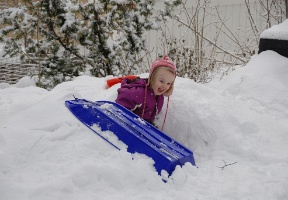 Elsa having fun in the snow