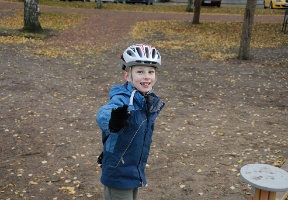 Antti at one of the Kulosaari playgrounds in mid-October