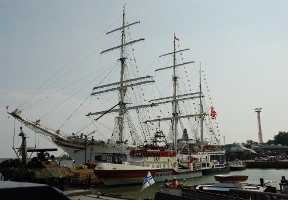 The Statsraad Lehmkuhl, a Norwegian sailing ship, visiting Helsinki.