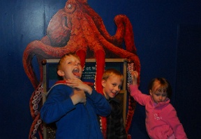 Tuomas being attacked by an octopus