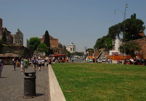 The large white building in the center is "Il Vittoriano" or the National Monument to Victor Emmanuel II, built to honor Victor Emmanuel, the first king of a unified Italy.