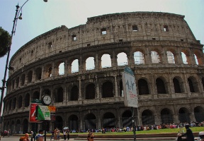 The Colosseum seen from our bus stop