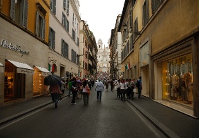 Two blocks from our apartment was Via dei Condotti and the Piazza di Spagna