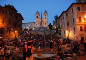 The Spanish steps in the evening.