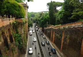 Viale del Muro Torto - a road that goes under/through Villa Borghese. Muro Torto is a wall built during the Ancient Roman times.