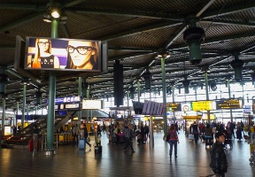 At the Amsterdam airport.