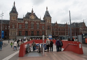 The central railroad station in Amsterdam. I stayed in Amsterdam for a night so I had some time to walk around.