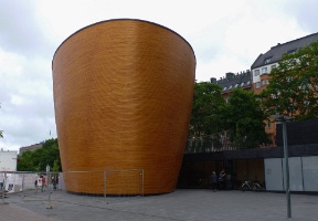 The Kamppi Chapel, next to the Kamppi shopping center.
