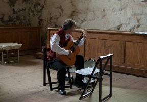 Ilkka practicing his guitar parts
