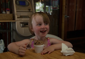 Elsa enjoying some ice cream in the warm wheather