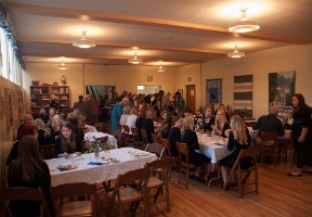 Coffee downstairs after the service