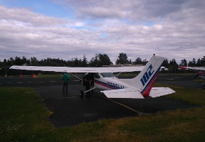 Getting ready to walk to downtown Friday Harbor