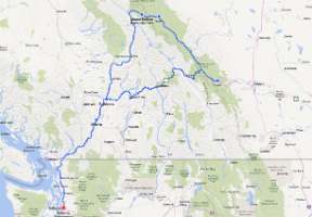Our route, about 1350 miles in length but we took some sidetrips.