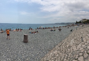 The beaches in Nice were very pebbly, impossible to walk on unless you had some sort of shoes.