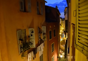 View from our apartment at night
