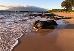 At the Kamaole beach, accross the street from our apartment