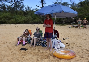 Elsa, Johanna at the beach, which was awesome, but when we were there waves were to big and the current too strong for us to swim in.