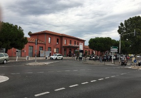 Walking to the Antibes train station to catch a ride back to Juan Les Pins.