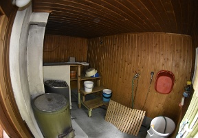 Inside the sauna