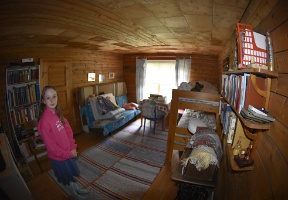 Elsa upstairs in her and Antti's bedroom