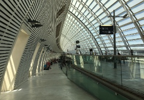 At the Avignon TGV station waiting for our train to Antibes