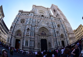 Need to use a fisheye lens because the church is so big and there are buildings all around it.