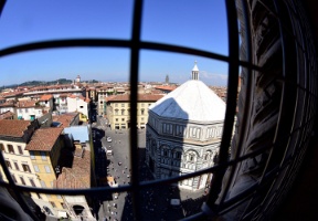 The baptistery seen from the first level of the belltower