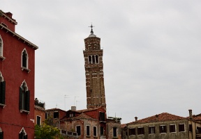 The Santo Stefano bell tower is leaning because of an earthquake in 1906.